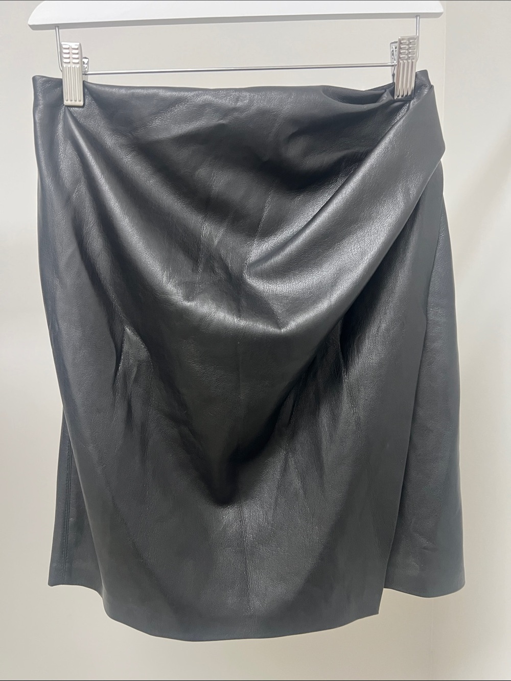 Nanushka Faux Leather Draped Skirt